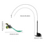 Interactive Self-Play Cat Wand with Suction Base - Automatic Bouncing Teaser Including Bell & 3 Bird Attachments(Green)