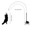 Interactive Self-Play Cat Wand with Suction Base, Feather & Bell - Automatic Bouncing Teaser(Black)