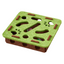 Green-Brown Felt Puzzle Square Shape Box Cat Toy with 2 Metal Bell Balls - Scratch-Resistant & Interactive Hide-and-Seek Toy, Brain Stimulating Fun