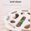 White Felt Puzzle Square Shape Box Cat Toy with 2 Metal Bell Balls - Scratch-Resistant & Interactive Hide-and-Seek Toy, Brain Stimulating Fun