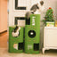 Green 2-Tier Felt Cat Tree & Scratches-Resistant Hideout - Durable Secure Non-Shedding Cat Condo and Play Tower for Indoor Cats