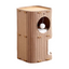 Brown 2-Tier Felt Cat Tree & Scratches-Resistant Hideout - Durable Secure Non-Shedding Cat Condo and Play Tower for Indoor Cats