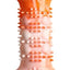 2-Pack Durable TPR Squeaky Dog Bone with Two-Tone Paw Print - Dental Health & Gum Massage Spiked Molar Toy(Orange-White)