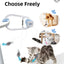 Dual Mode Interactive Cat Toy with Hanging Clamp & 3 Tail Toys - Random Rotating Swinging Teaser for Indoor Cats, Remote Controlled   & Automatic 15-Min Playmate