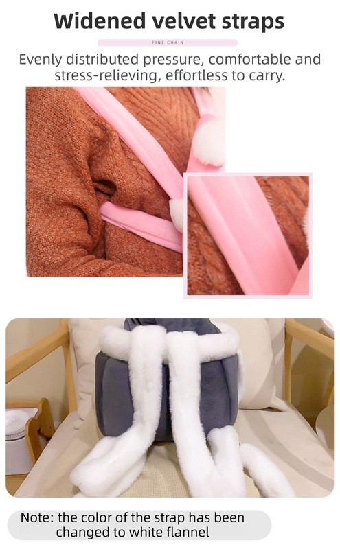Pink 2-in-1 Ultra-Soft Plush Pet Carrier & Mobile Bed - Portable & Lightweight Cute Rabbit Ear Design Travel Cabin (M 25 x 25 x 20.5CM)
