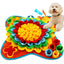 Red 50x50CM Soft Dog Sniffing Mat with Colorful Floral & Bone - Pet Stress Relief & Slow Feeding Mat & Enrichment Blanket