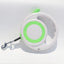Green-white Heavy Duty Retractable Dog Leash with Ergonomic Wide Handle - Automatic Tangle-Free Extending Lead for Large and Medium Dogs - Carbon Fiber Texture