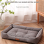 Grey Rectangular Pet Bed with Removable Cooling Mat – Durable 600D Oxford Fabric Dog & Cat Bed, High-Rebound PP Cotton Filling, Non-Slip Base, for Medium to Large Breeds, Includes Free Cooling Pad(Size:S)