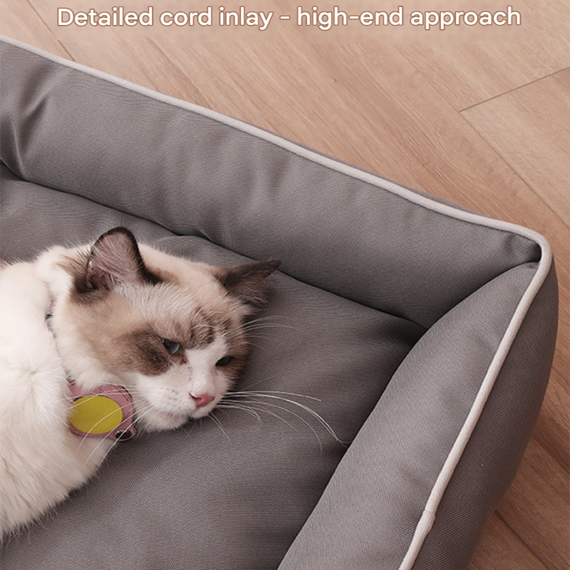 Green Rectangular Pet Bed with Removable Cooling Mat – Durable 600D Oxford Fabric Dog & Cat Bed, High-Rebound PP Cotton Filling, Non-Slip Base, for Medium to Large Breeds, Includes Free Cooling Pad(Size:S)