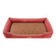 Red Rectangular Pet Bed with Removable Cooling Mat – Durable 600D Oxford Fabric Dog & Cat Bed, High-Rebound PP Cotton Filling, Non-Slip Base, for Medium to Large Breeds, Includes Free Cooling Pad(Size:S)
