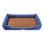 Blue Rectangular Pet Bed with Removable Cooling Mat – Durable 600D Oxford Fabric Dog & Cat Bed, High-Rebound PP Cotton Filling, Non-Slip Base, for Medium to Large Breeds, Includes Free Cooling Pad(Size:S)