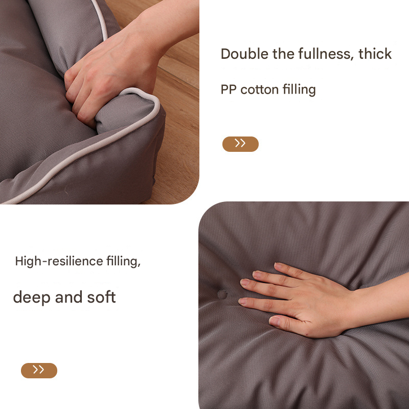 Pink Rectangular Pet Bed with Removable Cooling Mat – Durable 600D Oxford Fabric Dog & Cat Bed, High-Rebound PP Cotton Filling, Non-Slip Base, for Medium to Large Breeds, Includes Free Cooling Pad(Size:M)