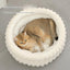 Pink Plush Round Pet Bed with Removable Cushion M Size, Thickened Warm Dog and Cat Nest for Small to Medium Pets, Cozy and Soft Sleeping Space for Home Use(Cut-out version)