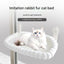 Grey Plush Cat Window Hammock with Strong Suction Cups, Faux Rabbit Fur Pet Bed for Cats and Small Dogs, Space-Saving Foldable Hanging Cat Perch for Sunbathing and Relaxation