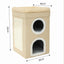 Beige 3-Story Villa Cat House with Scratching Posts - Foldable Double-Decker Cat Condo, Warm & Breathable All-Season Pet Bed, Multi-Functional Play & Sleep Space, Durable Easy-Clean Fabric