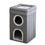 Grey 3-Story Villa Cat House with Scratching Posts - Foldable Double-Decker Cat Condo, Warm & Breathable All-Season Pet Bed, Multi-Functional Play & Sleep Space, Durable Easy-Clean Fabric
