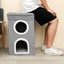 Grey 3-Story Villa Cat House with Scratching Posts - Foldable Double-Decker Cat Condo, Warm & Breathable All-Season Pet Bed, Multi-Functional Play & Sleep Space, Durable Easy-Clean Fabric
