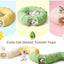 White Cute Foldable Cat Tunnel Bed with Dual-Zipper Detachable & Connectable Design - 2-in-1 Versatile Circular Doughnut Nest & S-Curve Play Center, Easy Fold-Away Storage (85x85x26CM)