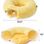 Yellow Cute Foldable Cat Tunnel Bed with Dual-Zipper Detachable & Connectable Design - 2-in-1 Versatile Circular Doughnut Nest & S-Curve Play Center, Easy Fold-Away Storage (85x85x26CM)