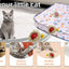 Interactive Hunting Hidden Prey Cat Toy Set - Red Plush Automatic Moving Ball & 72CM Large Crinkle Hunting Cover - Smart Obstacle Avoidance, USB Rechargeable