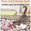 Interactive Hunting Hidden Prey Cat Toy Set - Grey Plush Automatic Moving Ball & 72CM Large Crinkle Hunting Cover - Smart Obstacle Avoidance, USB Rechargeable