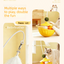 Yellow 2Pcs Interactive Cat Wobble Toy Set - Dual Ball Turntable & Feeder with Feather Teaser and Catnip Ball - PP Plastic for Kitten Self-Entertainment