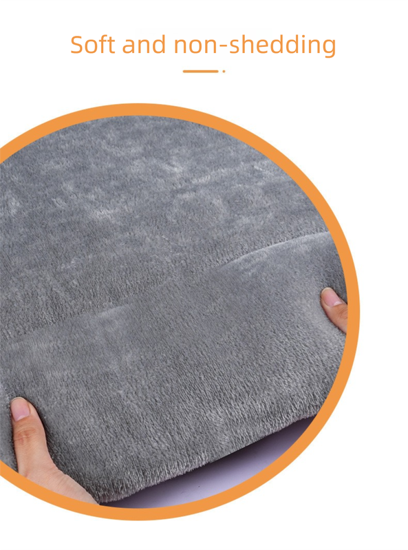 Grey S size Plush Flannel Pet Bed with Removable Sponge - Waterproof, Extra Wide & Thickened, Soft Four Seasons Pet Sleeping Mat for Dogs and Cats