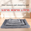 Grey S size Plush Flannel Pet Bed with Removable Sponge - Waterproof, Extra Wide & Thickened, Soft Four Seasons Pet Sleeping Mat for Dogs and Cats