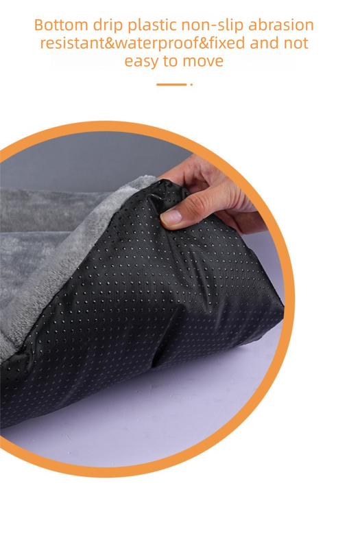 Grey M size Plush Flannel Pet Bed with Removable Sponge - Waterproof, Extra Wide & Thickened, Soft Four Seasons Pet Sleeping Mat for Dogs and Cats