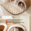 Brown  M size Cat Tunnel Bed House 4-Season Universal Removable Washable U-Shaped Cat Cave with Multi-Entrance, Plush Hideaway Pet Nest with Detachable Mat for Indoor Cats, Non-Slip Bottom, Multi-Cat Friendly