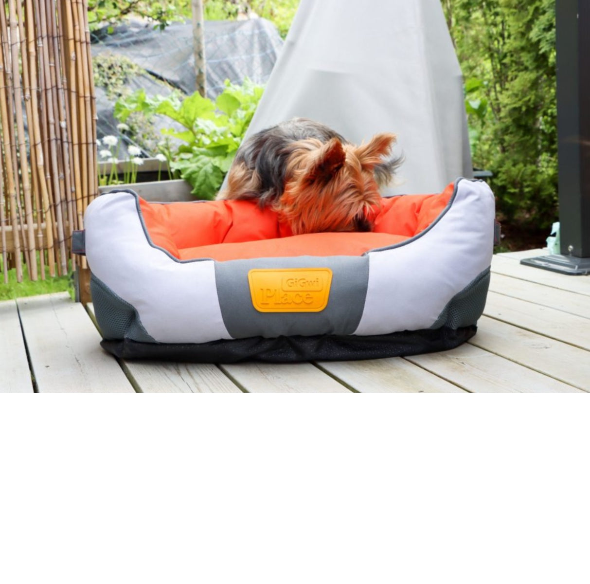 GiGwi – Canvas Round Bed – Red/Orange