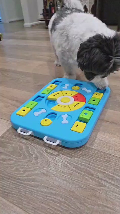 Pink Advanced Interactive Dog Puzzle Toy - Multi-Mechanism Treat Dispensing Slow Feeder for Mental Enrichment